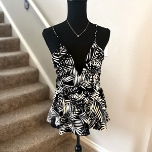 NWOT Black and White Romper